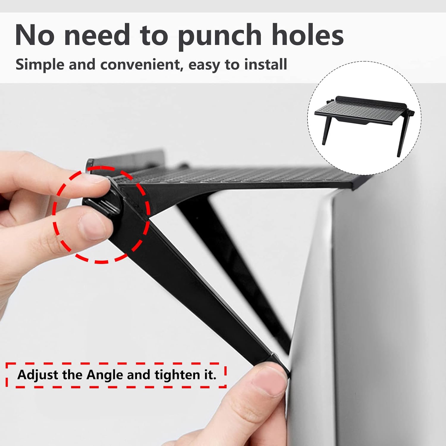 2 Pieces TV Top Shelf， Computer Screen Top Storage Bracket， Adjustable Monitor Top Shelf for Cellphone Stand， Streaming Devices， Media Boxes， Speakers， Game Console and Router - Image 7
